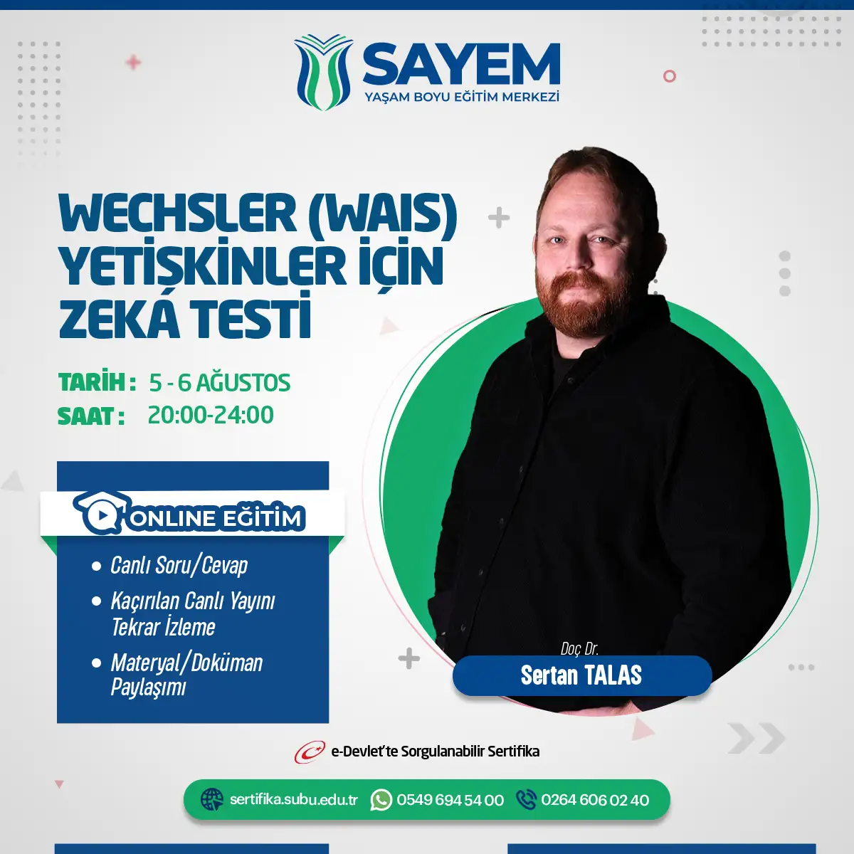 Wechsler (WAIS) Yetişkinler İçin Zeka Testi