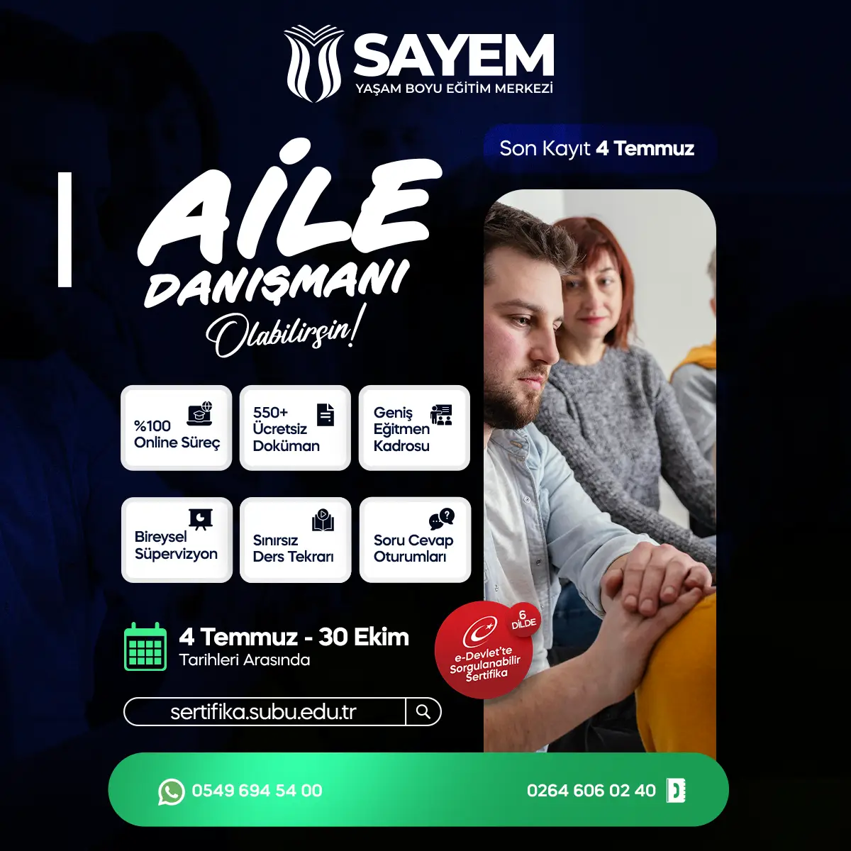 Aile Danışmanlığı Eğitimi Sertifikası