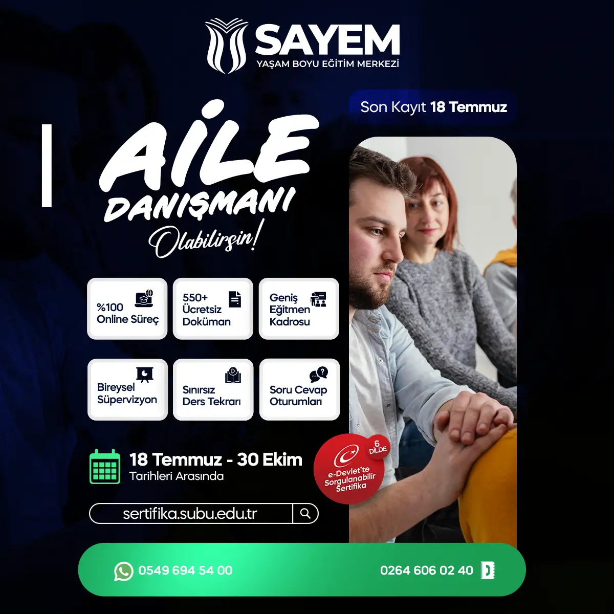 Aile Danışmanlığı Eğitimi Sertifikası