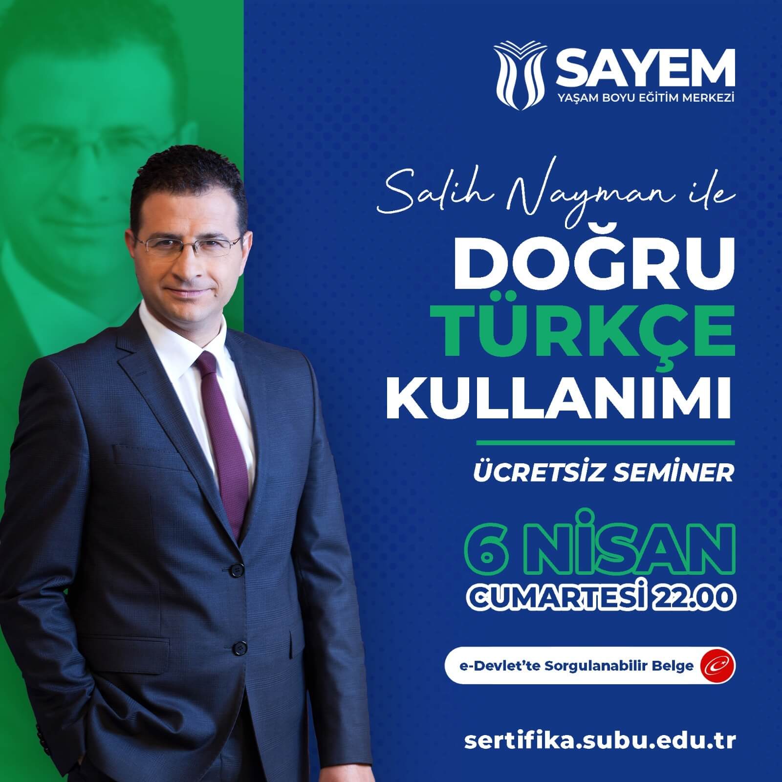 Salih Nayman ile Doğru Türkçe Kullanımı Seminer Programı