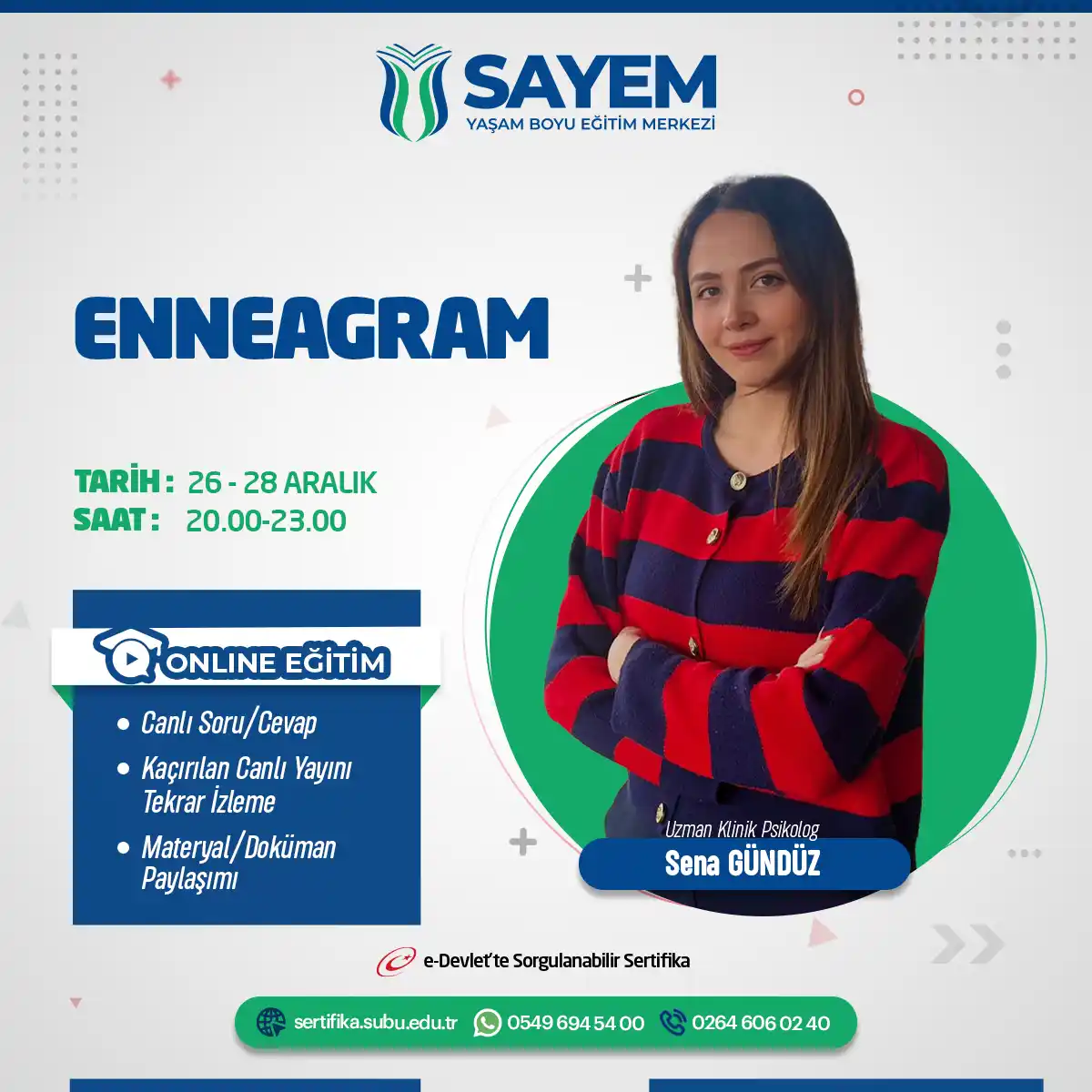 Enneagram Eğitimi Sertifika Programı (CANLI)